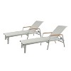 GDFStudio Joy Outdoor Aluminum Adjustable Chaise Lounge with Mesh Seating (Set of 2) - 2 of 4