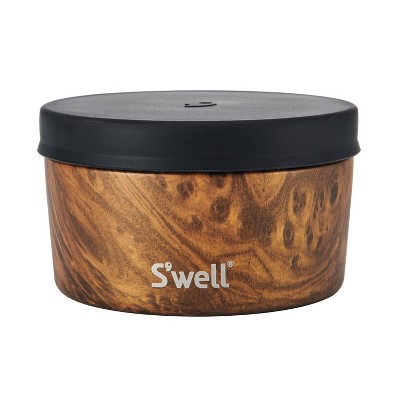 Teakwood and Stainless Steel 3-Piece Food Canister Set