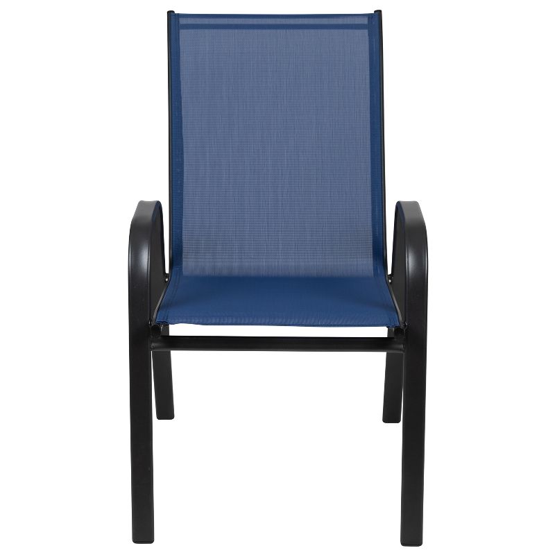 Merrick Lane Set of 4 Manado Series Metal Stacking Patio Chairs with Flex Comfort Material, 4 of 15