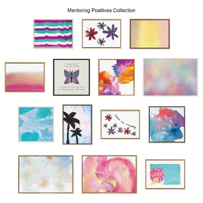 Colorful Abstract Canvas Print for Kids with Natural Frame