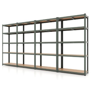 Costway 4 PCS 5 Tier Adjustable Garage Shelving Unit with 2000 lbs Max Load for Warehouse Black/Grey/Blue/Silver - 1 of 4