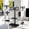 Alilang 27.50 Inch Mobile TV Stand with Adjustable Mount and Rolling Wheels for Flat Screens - Black - 2 of 4
