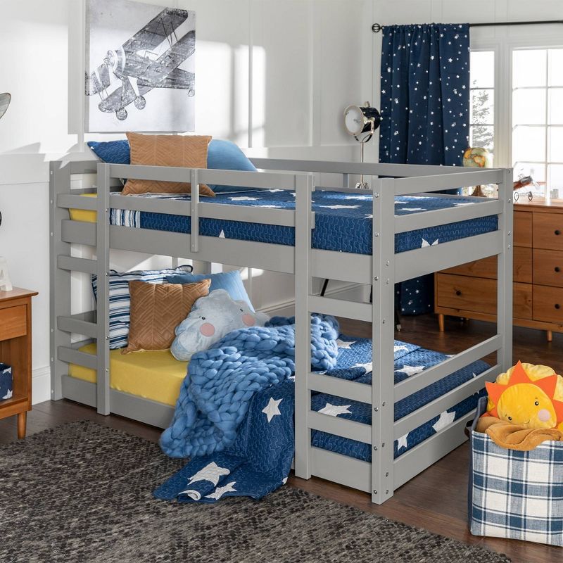 Twin Over Twin Indy Solid Wood Low Bunk Bed - Saracina Home, 1 of 13