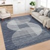 Machine Washable Area Rugs Modern Abstract Indoor Mat Non Shedding Neutral Throw Rugs Foldable Geometric Strip Thin Floor Cover for Living Room - 4 of 4