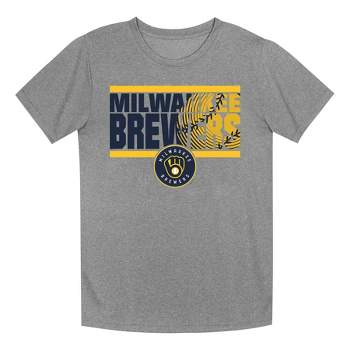 MLB Milwaukee Brewers Boys' Gray Poly T-Shirt