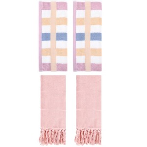 REGALWOVEN 4 Pcs Cotton Bathroom Hand Towels for Home Decoration - 1 of 4