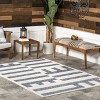 Nuloom Neri Geometric 8x10 Indoor/Outdoor Area Rug for Living Room Patio Deck Front Porch Kitchen, Blue Grey/Ivory - 2 of 4