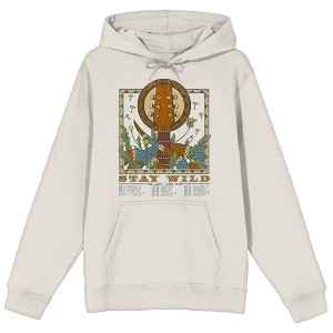 Vintage Snake And Guitar Tour Long Sleeve Sand Adult Hooded Sweatshirt - 1 of 2