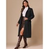 Allegra K Women's Faux Suede Notched Lapel Double Breasted Belted Long Sleeve Trench Coat - 4 of 4