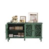 Kumasinova Antique Buffet Sideboard with Floral Carvings,Kitchen Buffet Server Cabinet,TV Stand for TV up to  65",Adjustable Shelves - 2 of 4