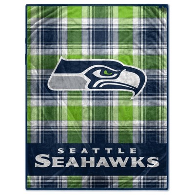 NFL Seattle Seahawks Plaid Oversized Ultra Cozy Throw Blanket