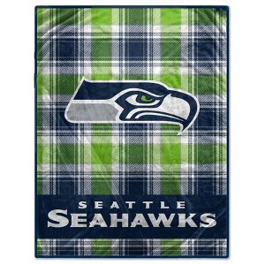 NFL Seattle Seahawks Plaid Oversized Ultra Cozy Throw Blanket - 1 of 3