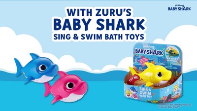  Robo Alive Junior Baby Shark New Silicon Fins Version Singing  and Swimming Mommy Shark (Pink) by ZURU : Toys & Games