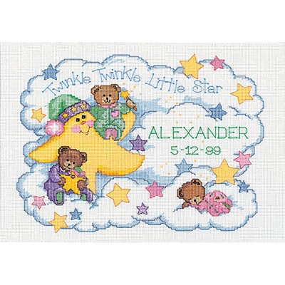 Dimensions Counted Cross Stitch Kit 14"X10"-Twinkle Twinkle Birth Record (14 Count)