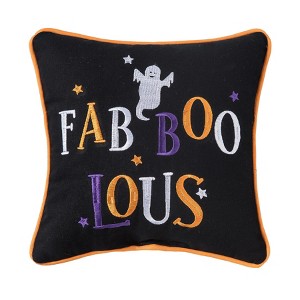 C&F Home 10" x 10" Fab-Boo-Lous Ghost Halloween Accent Small Petite Throw Pillow - 1 of 4