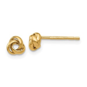 Black Bow Jewelry 5mm Polished Love Knot Earrings in 14k Yellow Gold - 1 of 4