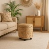 happimess Addie Modern Coastal Handwoven Water Hyacinth Storage Ottoman with Lid - 4 of 4