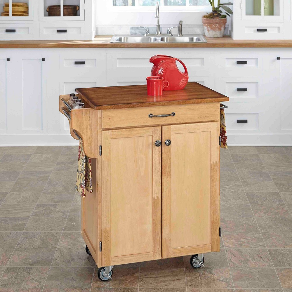 Kitchen Carts And Islands with Wood Top Oak Brown Home Styles, Brown Brown