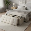 LEDREM 43" Storage Ottoman Bench, Ottoman with Storage, Leather Storage Bench, Hold up to 660lb for Living Room - 2 of 4