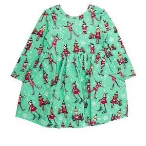 Rufflebutts Toddler Girls Long Sleeve Twirl Dress - 1 of 2