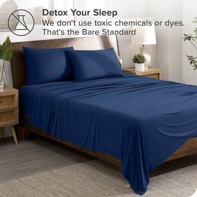 Twin Dark Blue Premium Microfiber Stretch Knit Sheet Set