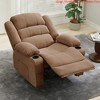 Adult Manual Pull Tab Recliner Chair w/ 3-Position Recline, Widen Overstuffed Single Sofa Lounge Chair w/2 Cup Holder - 2 of 4