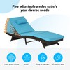 Outdoor Chaise Lounge Chair Set of 2, Wicker Reclining Lounge with Adjustable Backrest & Cushion, Sunbathing Chair for Patio Pool Garden - 4 of 4