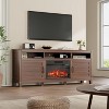 63" Fireplace TV Stand, Entertainment Center with Fireplace, Farmhouse TV Stand with Cabinet Doors,for Living Room, Bedroom - 3 of 4