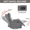 Okak Fabric Accent Manual Recliner Chair with Heat Massage Function Modern Recliner with Rocker and Swivel for Living Room Bedroom Guest Room, Brown - 2 of 4