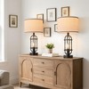 Itopfox Black Table Lamps Set of 2 with USB Ports, Farmhouse Nightstand Lamps for Bedroom & Living Room, Includes LED Bulbs, Dual Button Switch - 4 of 4