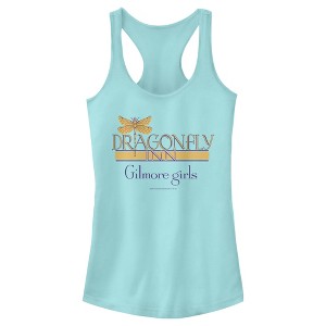 Juniors Womens Gilmore Girls Dragonfly Inn Logo Racerback Tank Top - 1 of 4