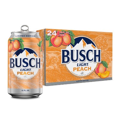Busch Light Peach American Lager Beer - 24pk/12 fl oz Cans
