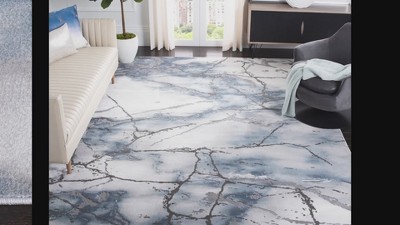 Elysian Gray & Gold 5'3" Square Synthetic Easy-Care Area Rug