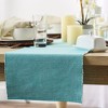 Design Imports  Ribbed 2-Tone Table Runner, Aqua, 13X72" - 3 of 4