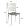VECELO Rustic Wooden Dining Chairs Set of 2, Rubber Wood Kitchen Chairs with Padded Seat & Backrest, Gray - 3 of 4