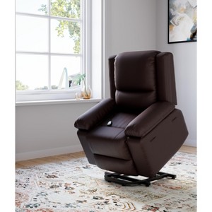 Leather Power Lift Recliner , Wide 21.2" Seat Width Recliner Chairs with Pockets for Living Room CF8013 - 1 of 4