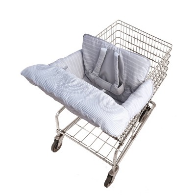 Image of Go by Goldbug Shop Cart Cover - Gray Ticking Stripe