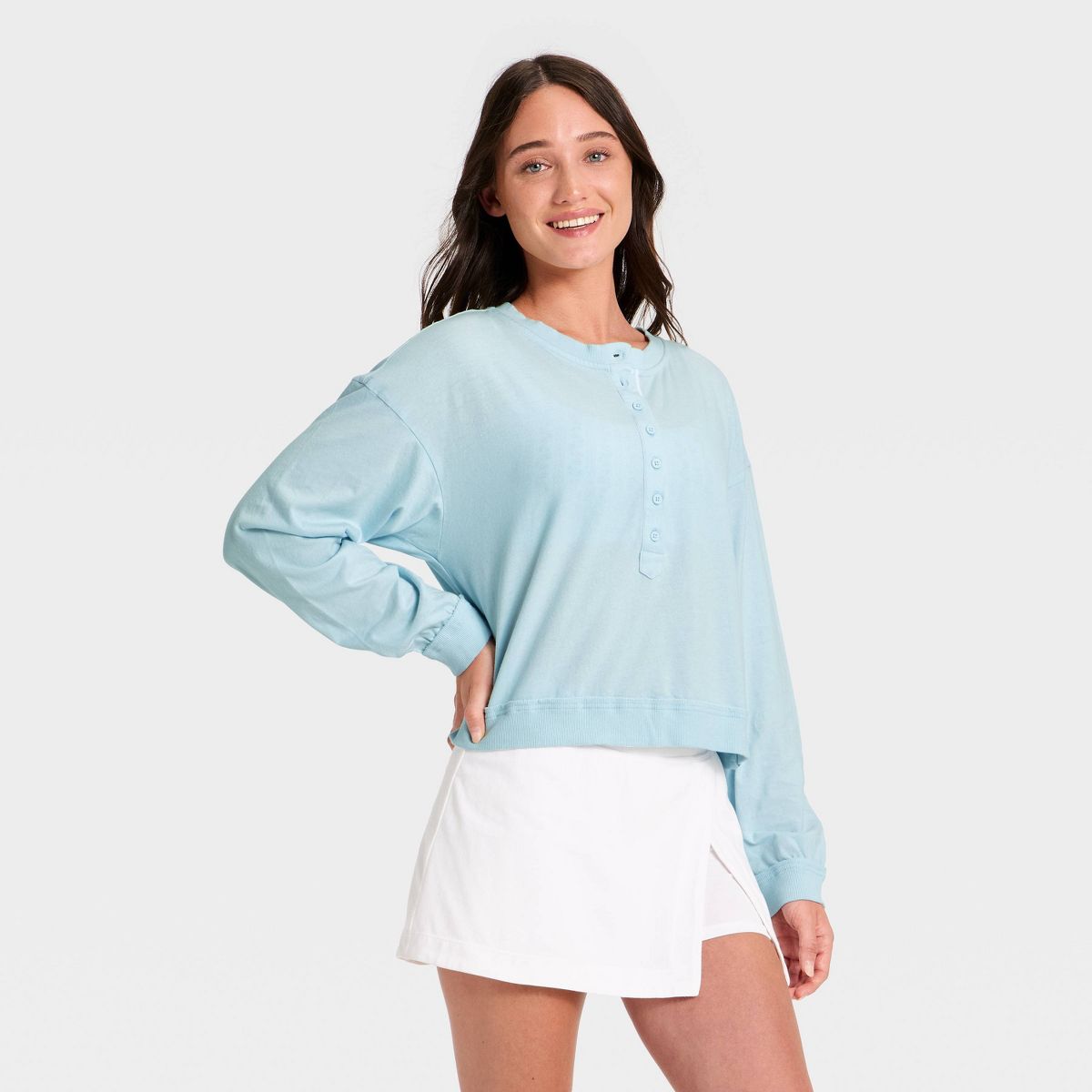 Women's Active Jersey Henley Pullover - JoyLab™ - thumbnail 7