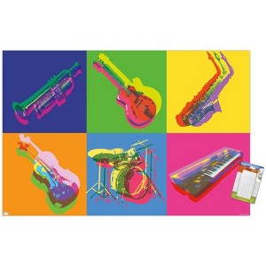Trends International Jazz - Pop Art Instruments Unframed Wall Poster Prints - 1 of 4