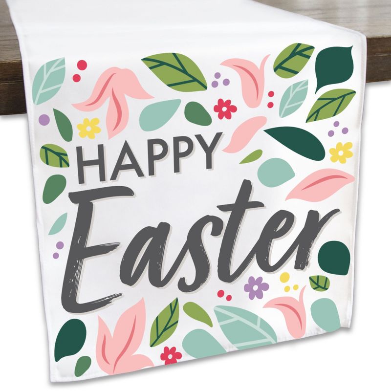 Big Dot of Happiness Happy Easter - Holiday Party Dining Tabletop Decor - Cloth Table Runner - 13 x 70 inches, 1 of 6