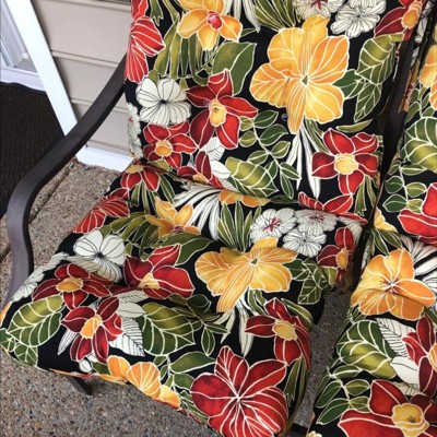 Kensington Garden 24x22 Floral Outdoor High Back Chair Cushion Breeze