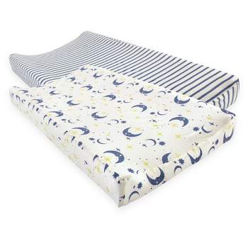 Touched by Nature Baby Organic Cotton Changing Pad Cover, Moon, One Size