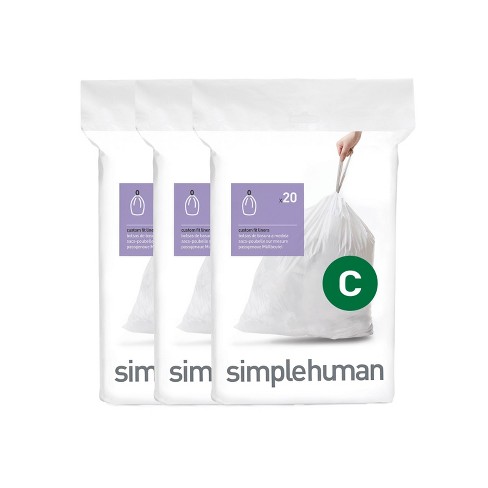 Plasticplace Simplehuman® Code M Compatible Trash Bags, 12 Gallon