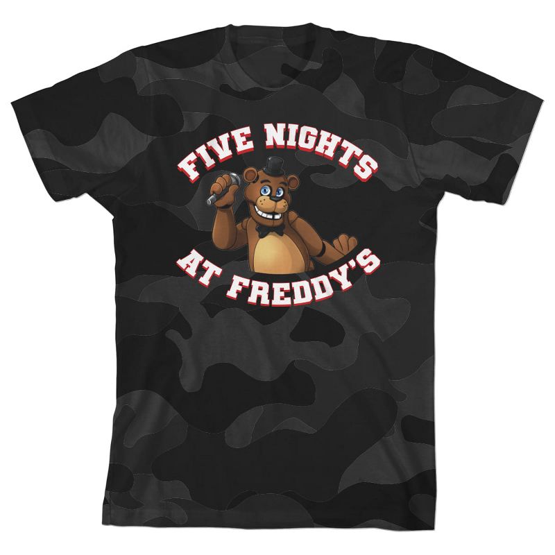 Five Nights at Freddy's Freddy Fazbear Boy's Camo T-shirt, 1 of 2