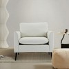 TS Cat paw leather upholstered sofa 1PC Cream White,Nordic retro light luxury living room balcony bedroom single casual sofa chair - 2 of 4