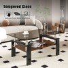 NicBex Coffee Tables for Living Room Modern Rectangle Coffee Tables with Gray Tempered Glass Tabletop and Brown MDF Layer, Gray - 2 of 4