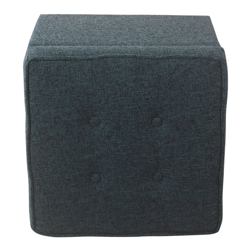 Square Tufted Faux Leather Storage Ottoman - HomePop, 4 of 13