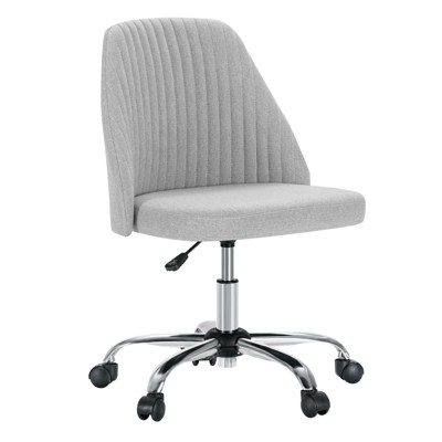 DOMETOUR 1Pc Modern Fabric Armless Adjustable Swivel Office Desk Chairs with Wheels