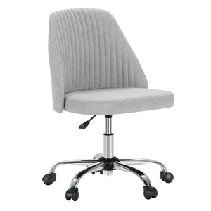 DOMETOUR 1Pc Modern Fabric Armless Adjustable Swivel Office Desk Chairs with Wheels - 1 of 4