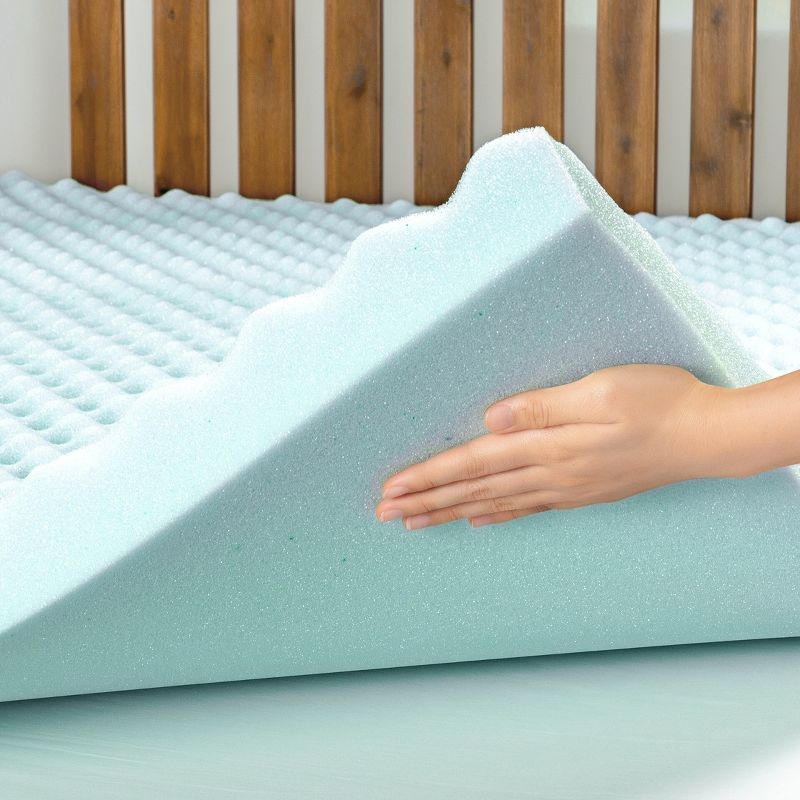 Mellow Egg Crate Memory Foam Cooling Gel Infusion 3" Mattress Topper, 5 of 10